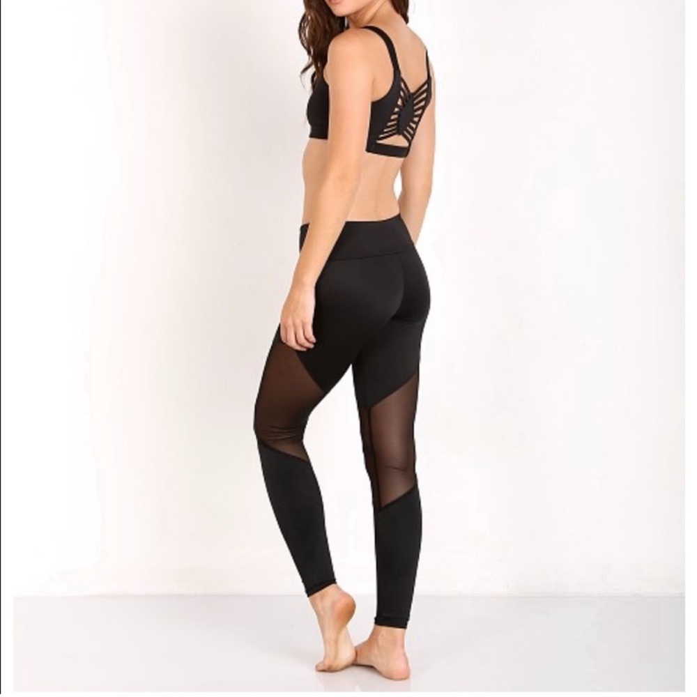 Onzie | Black Mesh Fitted Compression Leggings